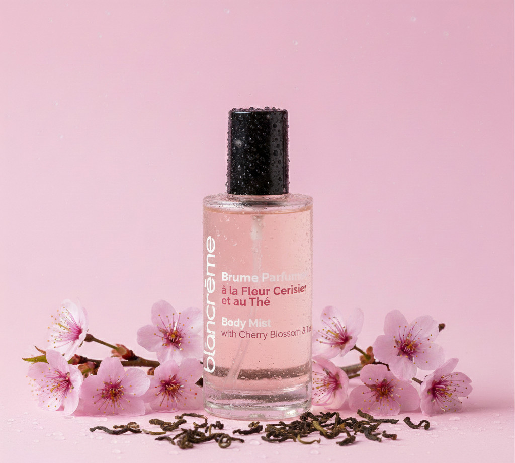 brume pour le corps et cheveux, parfumée, brume corporelle, Vanille, Fleur de Cerisier