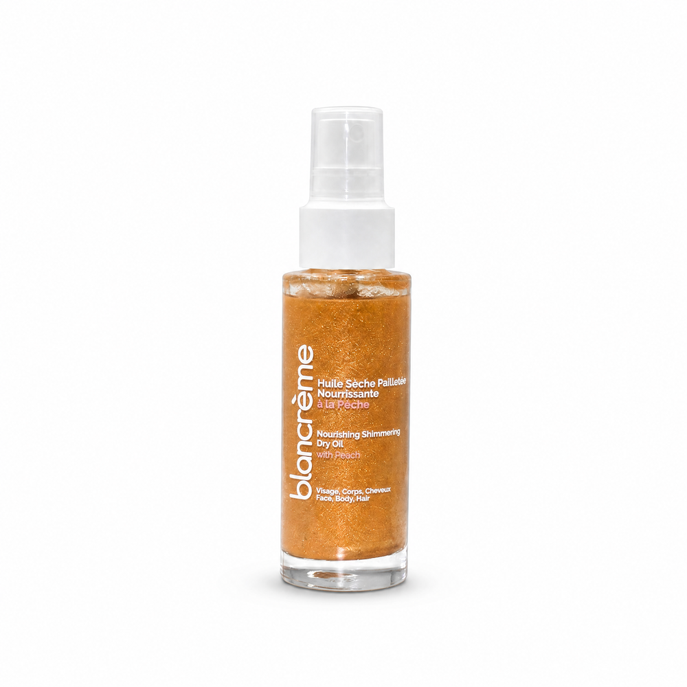 🎁 Huile sèche pailletée nourrissante - Pêche (100% off)