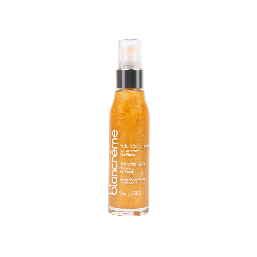 Huile Corporelle Pailletée Glossxglow – Parfum Pêche Vanille Framboise – 50ml