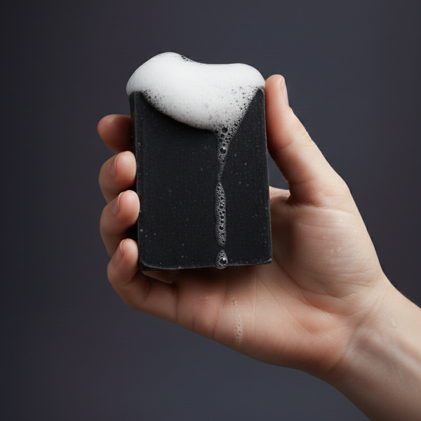 Savon solide surgras Charbon – Saponification à froid