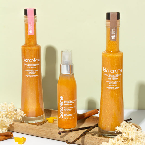 Huile sèche pailletée nourrissante - Vanille