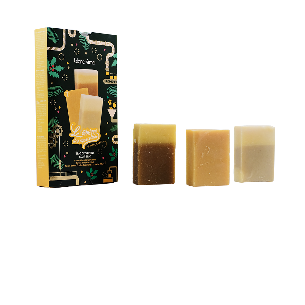 Trio savons pour le corps - Pomme, Miel & Pêche